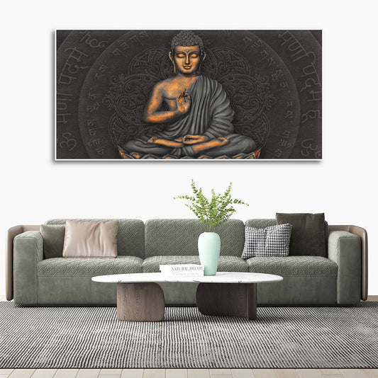 Lord Gautam Buddha Meditating Wall Painting - Decor Smart