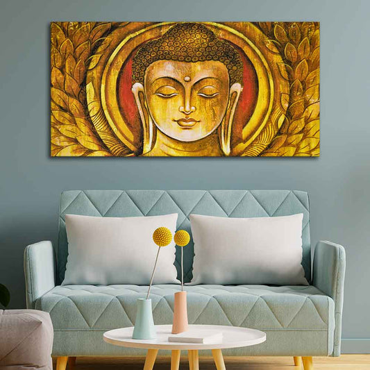 Lord Gautam Buddha Meditation Wall Painting - Decor Smart