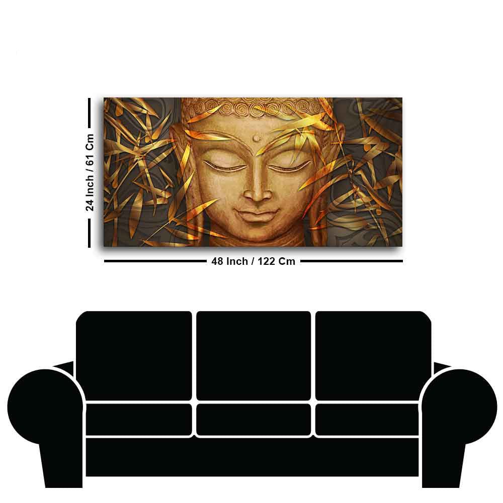 Lord Gautam Buddha with Serene Smile Wall Painting - Decor Smart