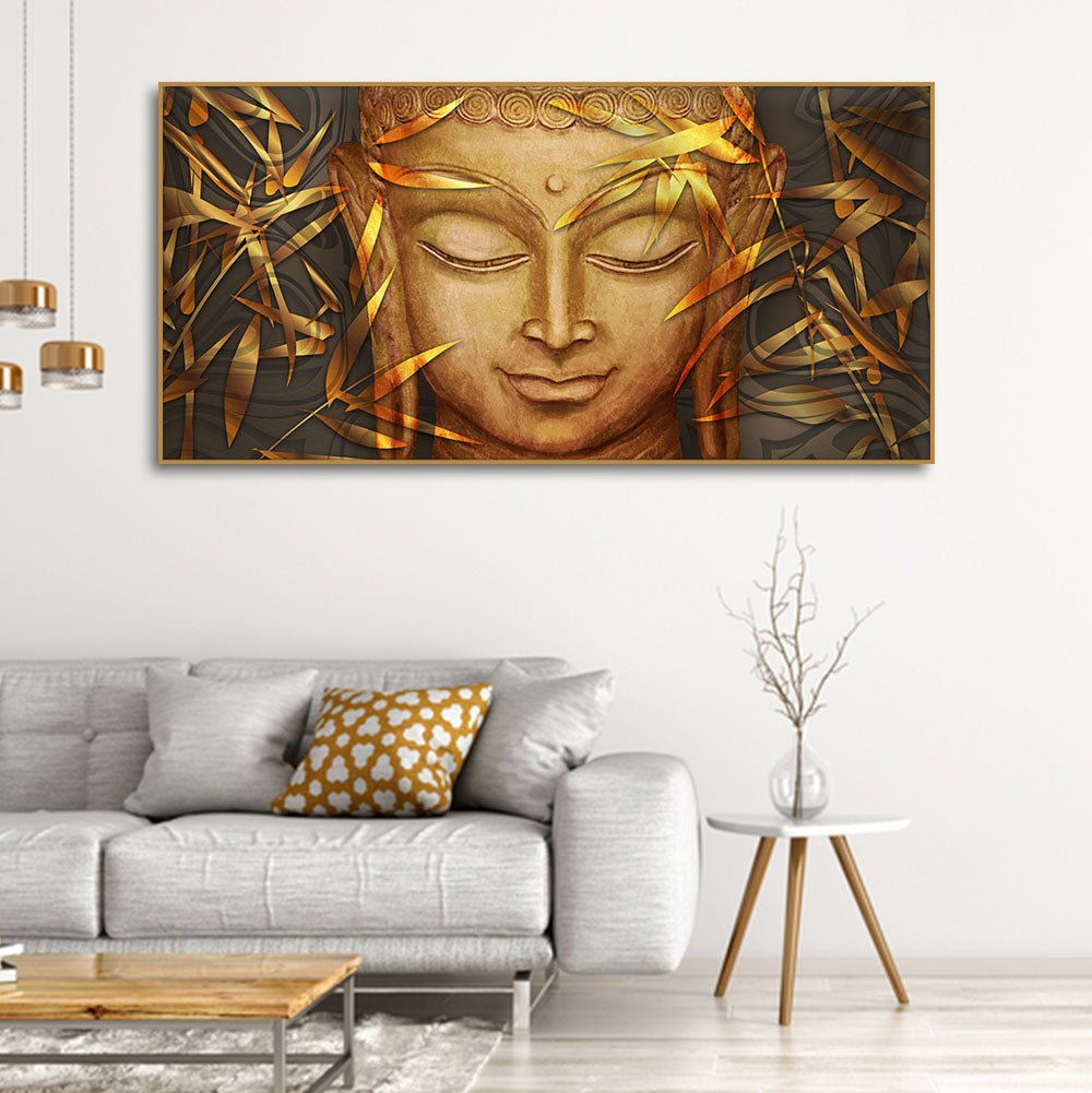 Lord Gautam Buddha with Serene Smile Wall Painting - Decor Smart