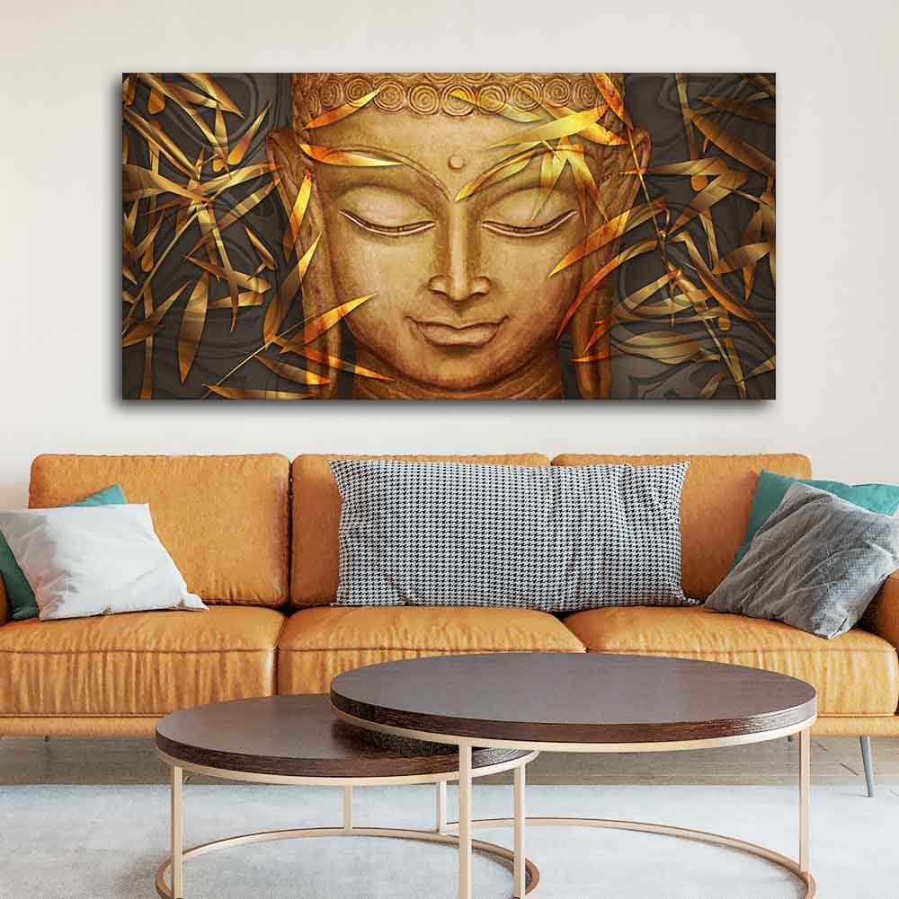 Lord Gautam Buddha with Serene Smile Wall Painting - Decor Smart
