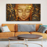 Lord Gautam Buddha with Serene Smile Wall Painting - Decor Smart