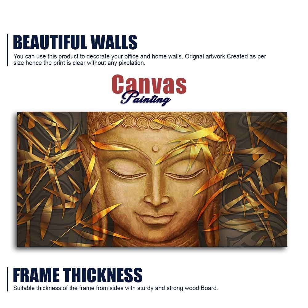Lord Gautam Buddha with Serene Smile Wall Painting - Decor Smart