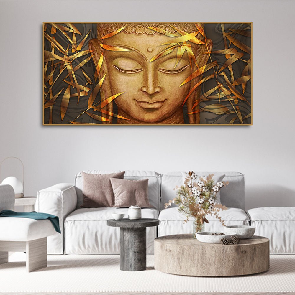 Lord Gautam Buddha with Serene Smile Wall Painting - Decor Smart