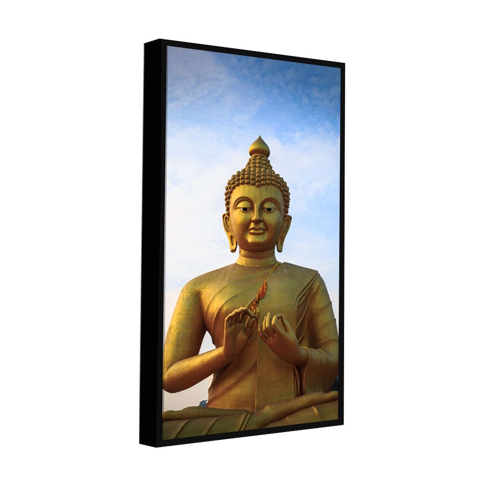 Lord Golden Buddha Meditating Premium Canvas Wall Painting - Decor Smart