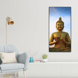 Lord Golden Buddha Meditating Premium Canvas Wall Painting - Decor Smart