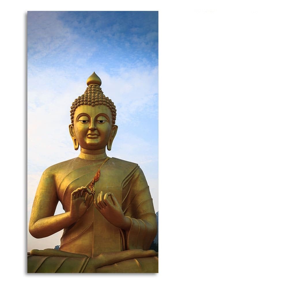 Lord Golden Buddha Meditating Premium Canvas Wall Painting - Decor Smart