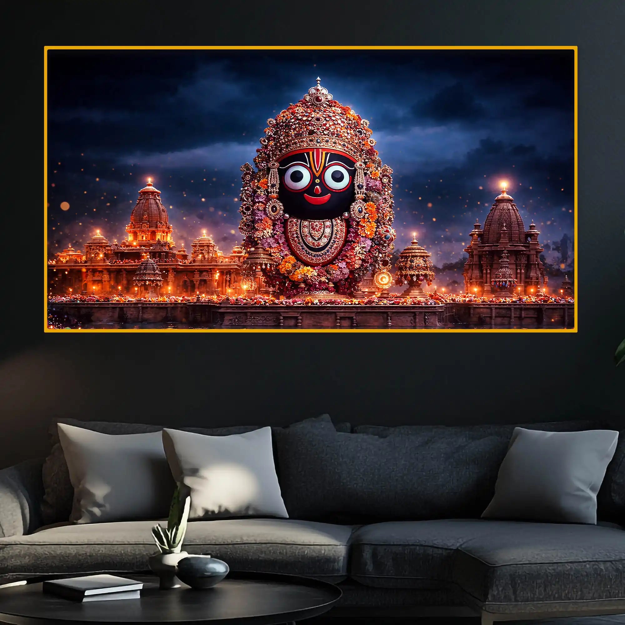Lord Jagannath Devotional Crystal Glass Painting