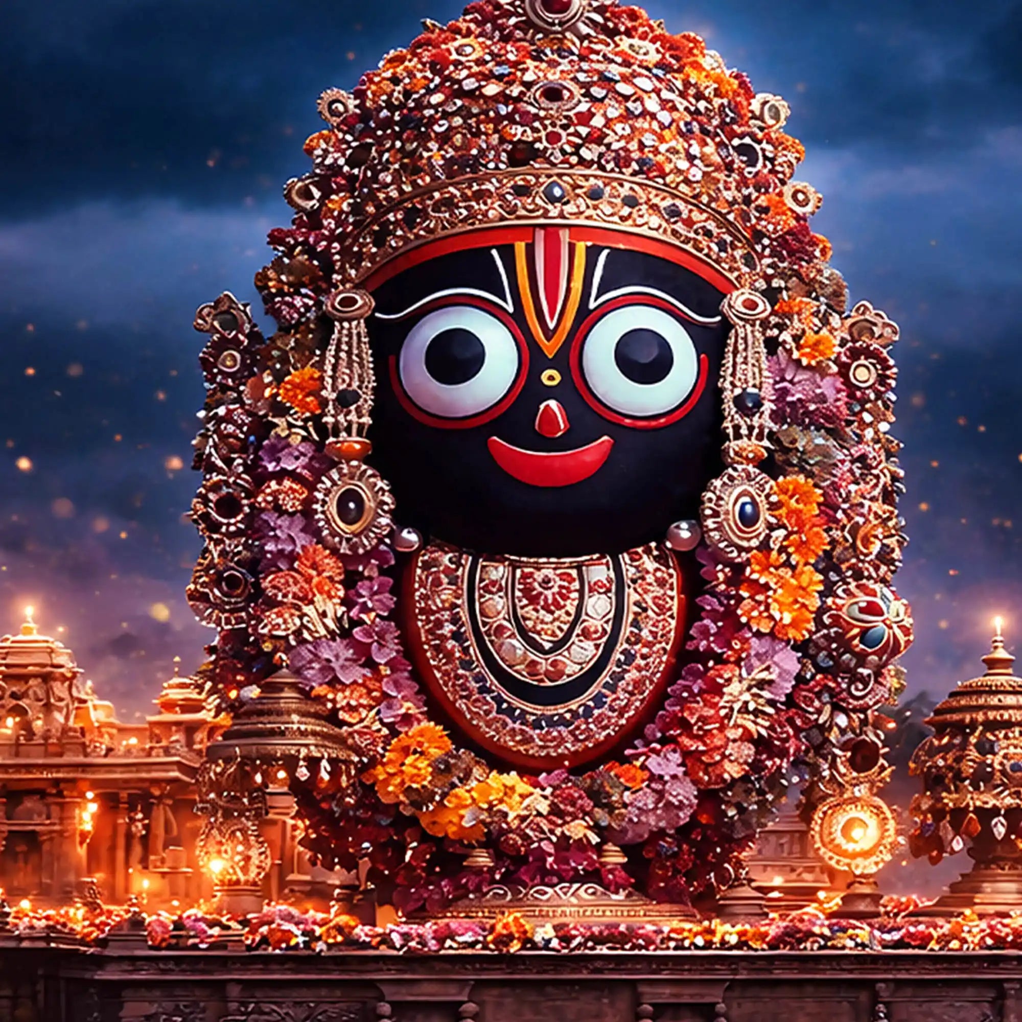 Lord Jagannath Devotional Crystal Glass Painting
