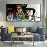 Lord Krishna Playing a Flute Wall Painting - Decor Smart