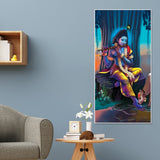 Lord Krishna With Flute Canvas Wall Painting - Decor Smart