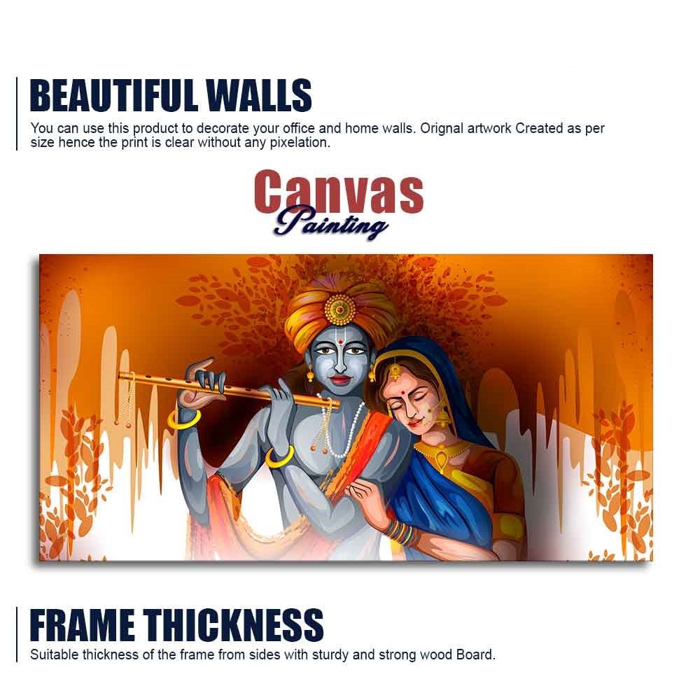 Lord Radha Krishna Beautiful Canvas Wall Painting - Decor Smart