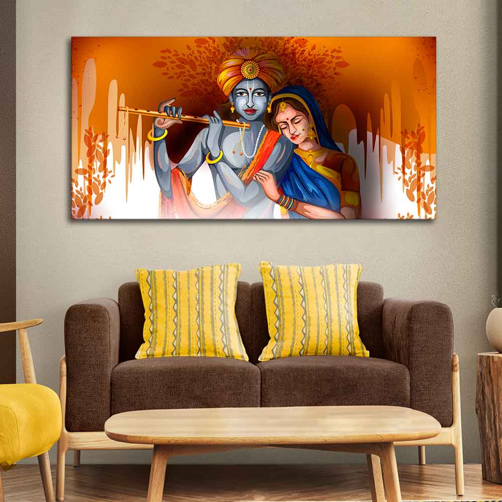 Lord Radha Krishna Beautiful Canvas Wall Painting - Decor Smart