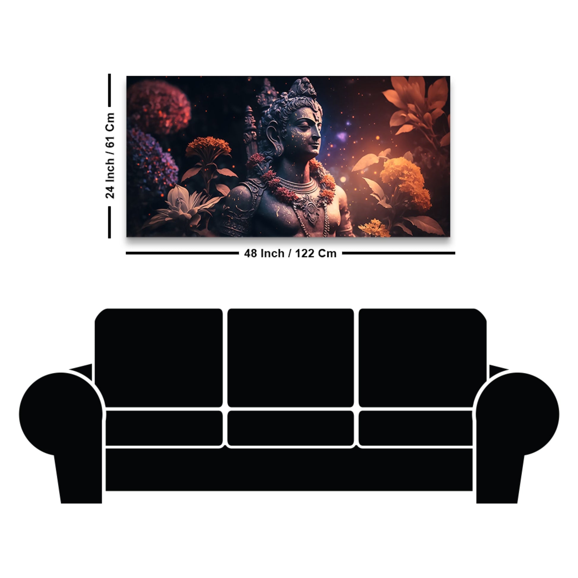 Lord Shiv Shankar Statue Premium Canvas Wall Painting - Decor Smart
