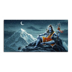 Lord Shiva in Himalayas Canvas Wooden Wall Painting