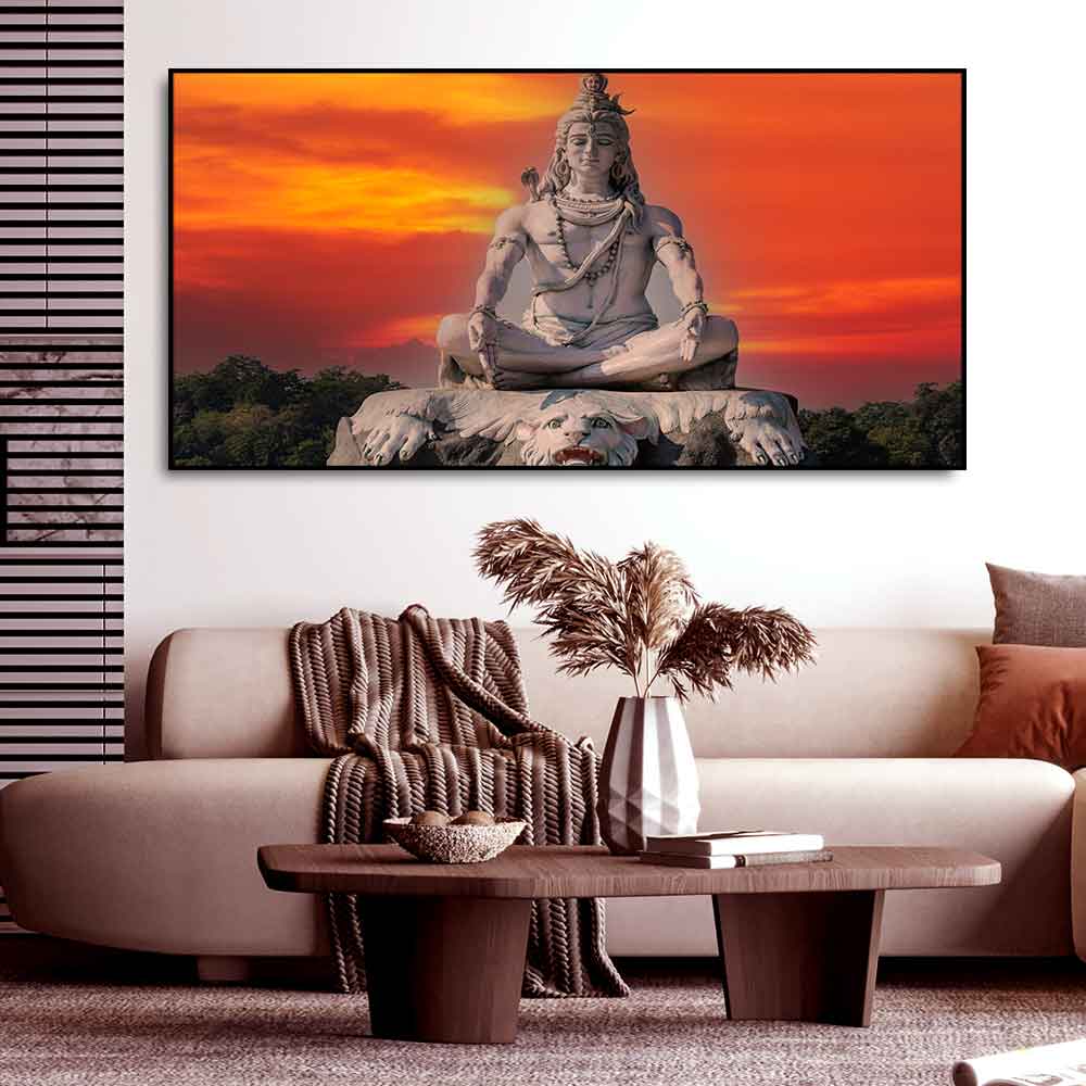 Lord Shiva Meditating Wall Painting - Decor Smart