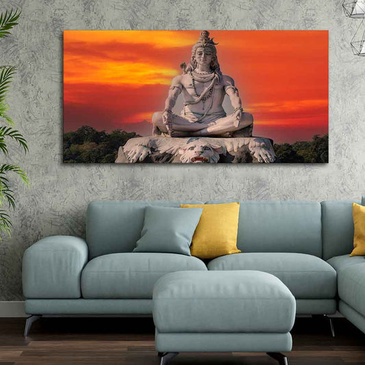 Lord Shiva Meditating Wall Painting - Decor Smart