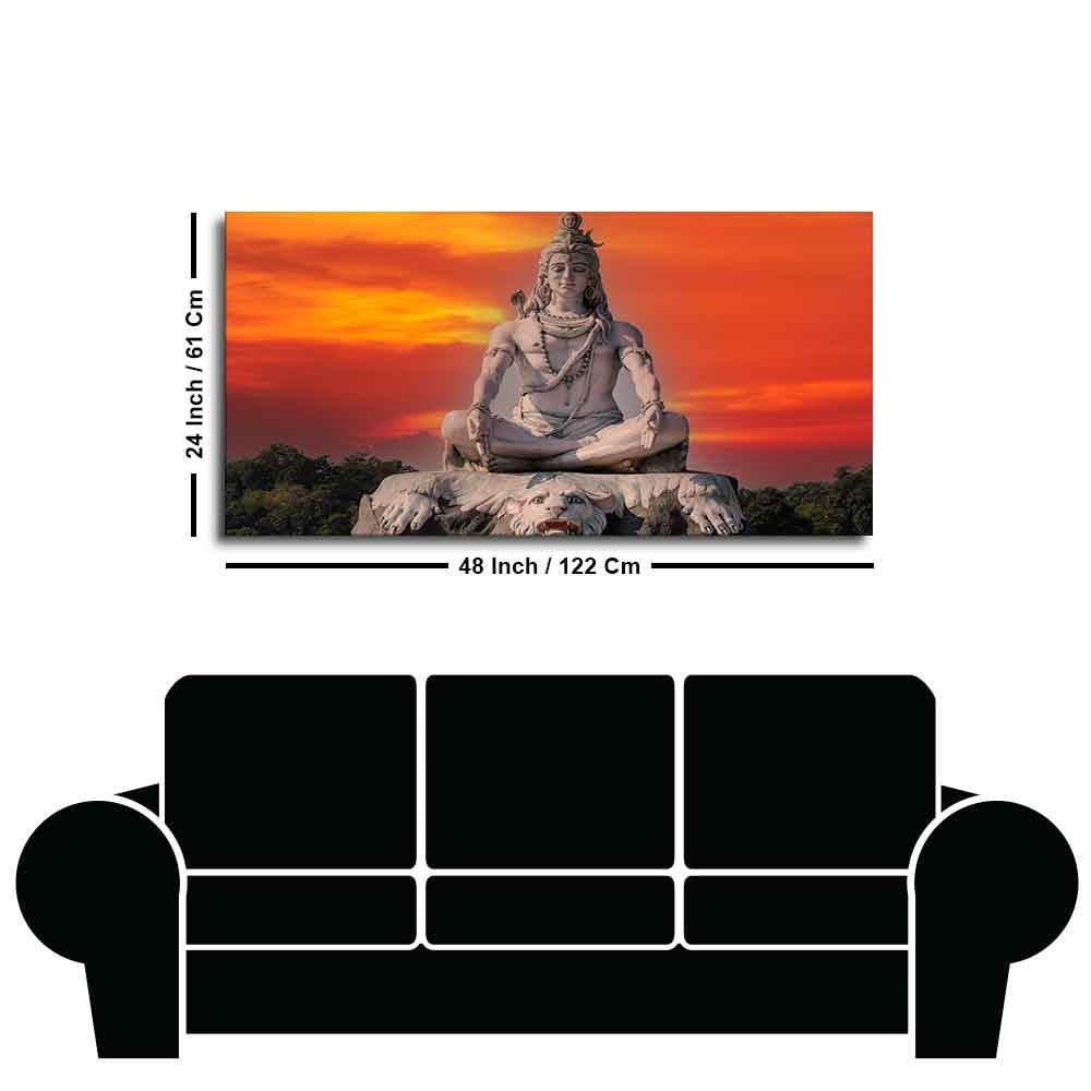 Lord Shiva Meditating Wall Painting - Decor Smart