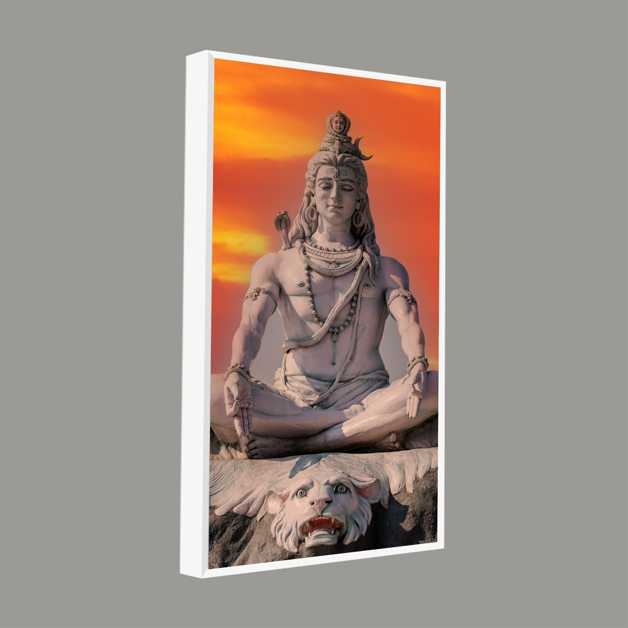 Lord Shiva Sculpture Canvas Wall Painting for Hall - Decor Smart