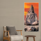 Lord Shiva Sculpture Canvas Wall Painting for Hall - Decor Smart