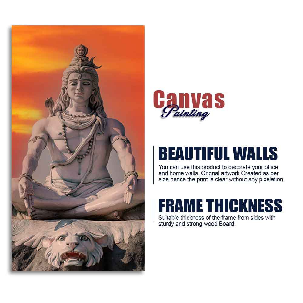 Lord Shiva Sculpture Canvas Wall Painting for Hall - Decor Smart
