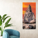 Lord Shiva Sculpture Canvas Wall Painting for Hall - Decor Smart