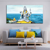 Lord Shiva Statue Canvas Wall Painting - Decor Smart