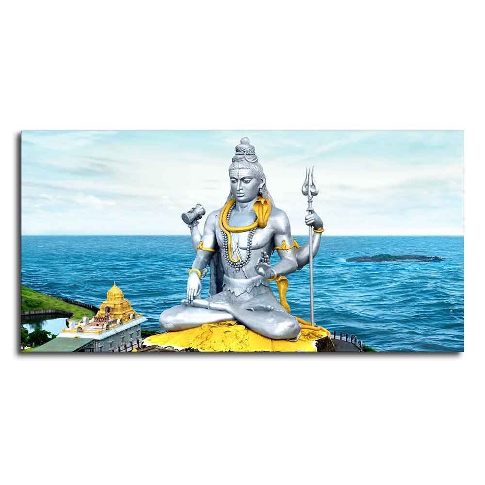 Lord Shiva Statue Canvas Wall Painting - Decor Smart
