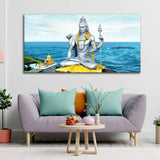 Lord Shiva Statue Canvas Wall Painting - Decor Smart