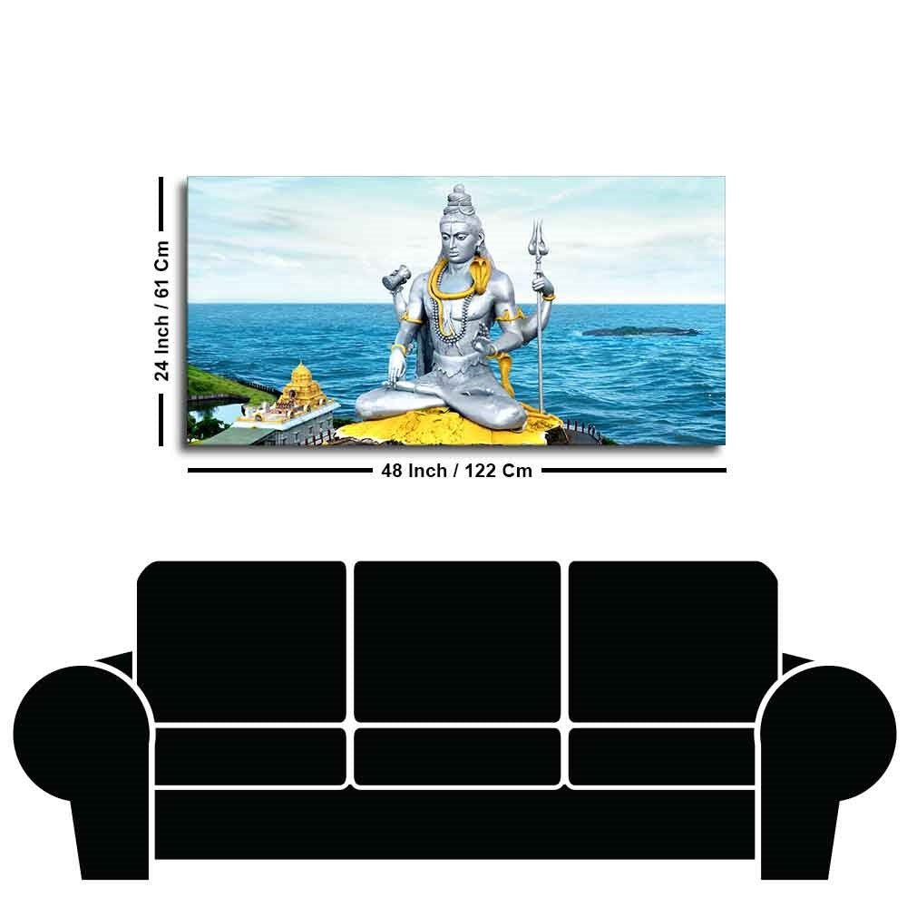 Lord Shiva Statue Canvas Wall Painting - Decor Smart