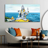 Lord Shiva Statue Canvas Wall Painting - Decor Smart