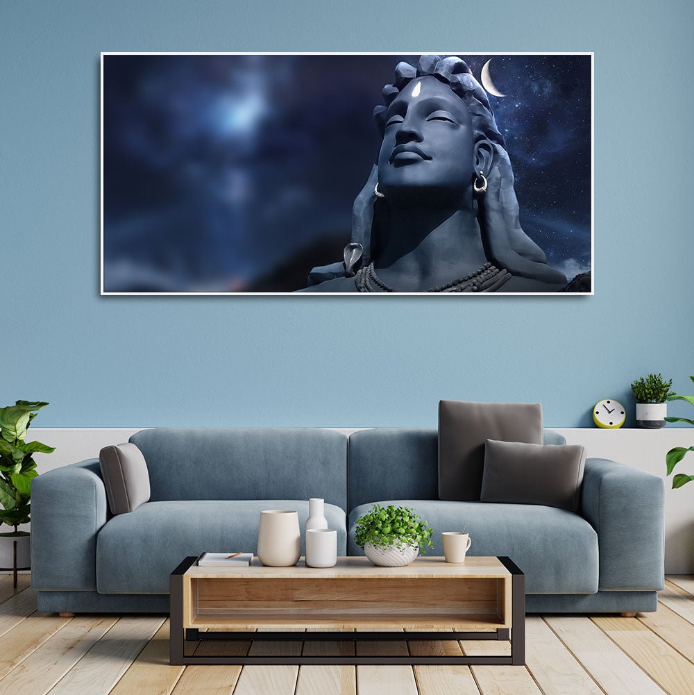 Lord Shiva with Moon on the Head Wall Painting - Decor Smart