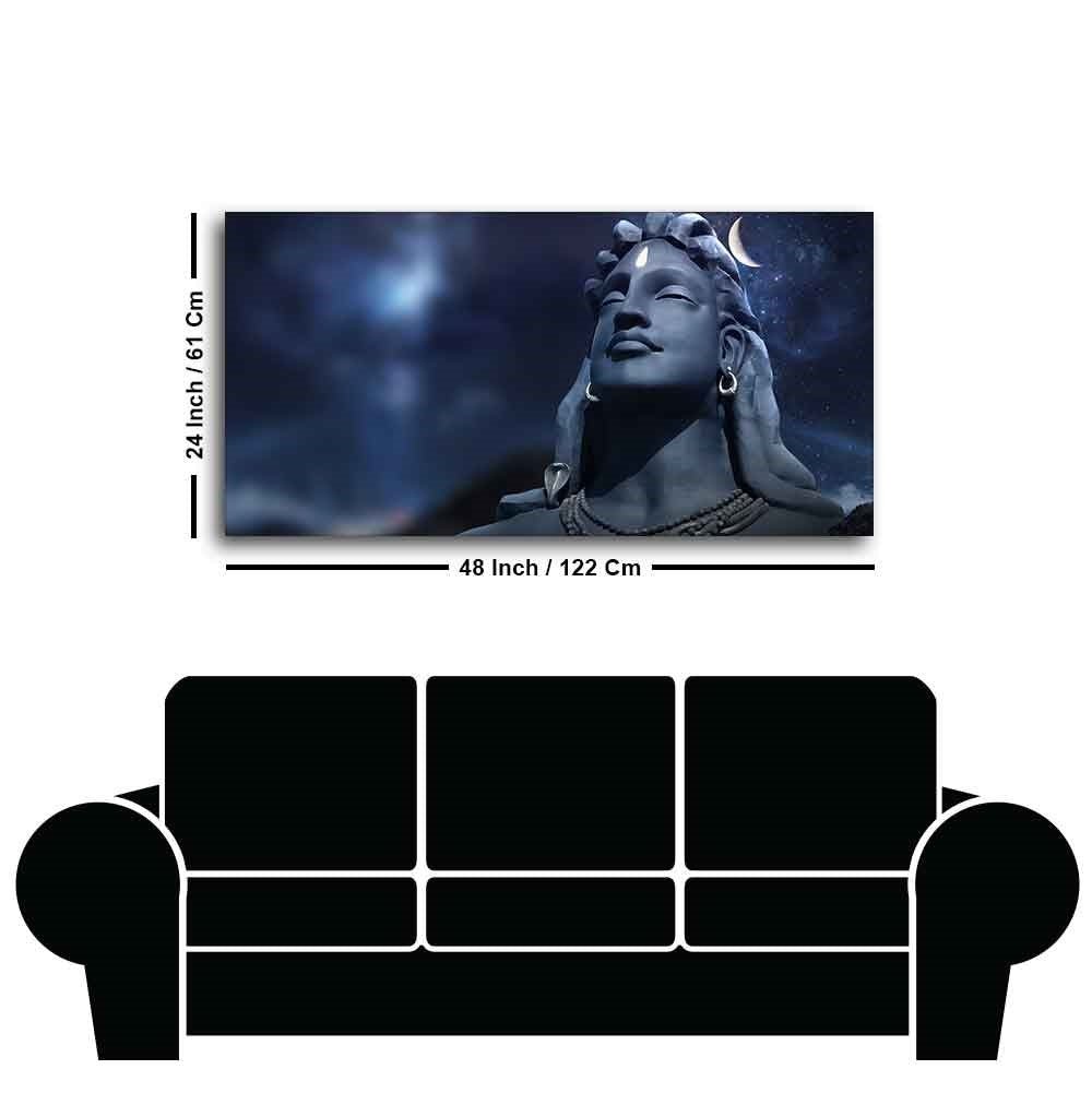 Lord Shiva with Moon on the Head Wall Painting - Decor Smart