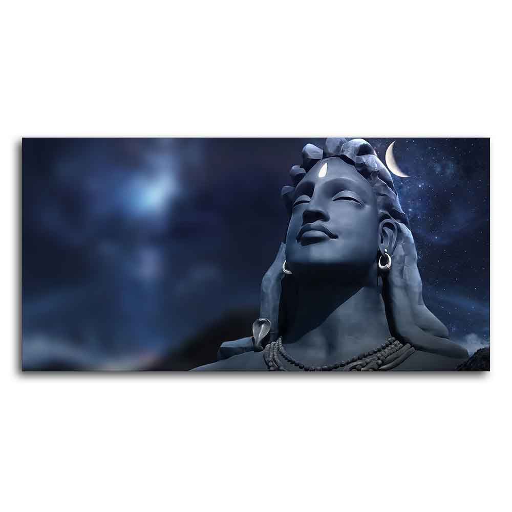 Lord Shiva with Moon on the Head Wall Painting - Decor Smart