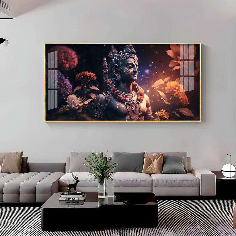 Lord Shiva with Rosary Premium Acrylic Floating Wall Painting - Decor Smart