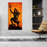 Lord Shiva with Trishul Canvas Wall Painting - Decor Smart