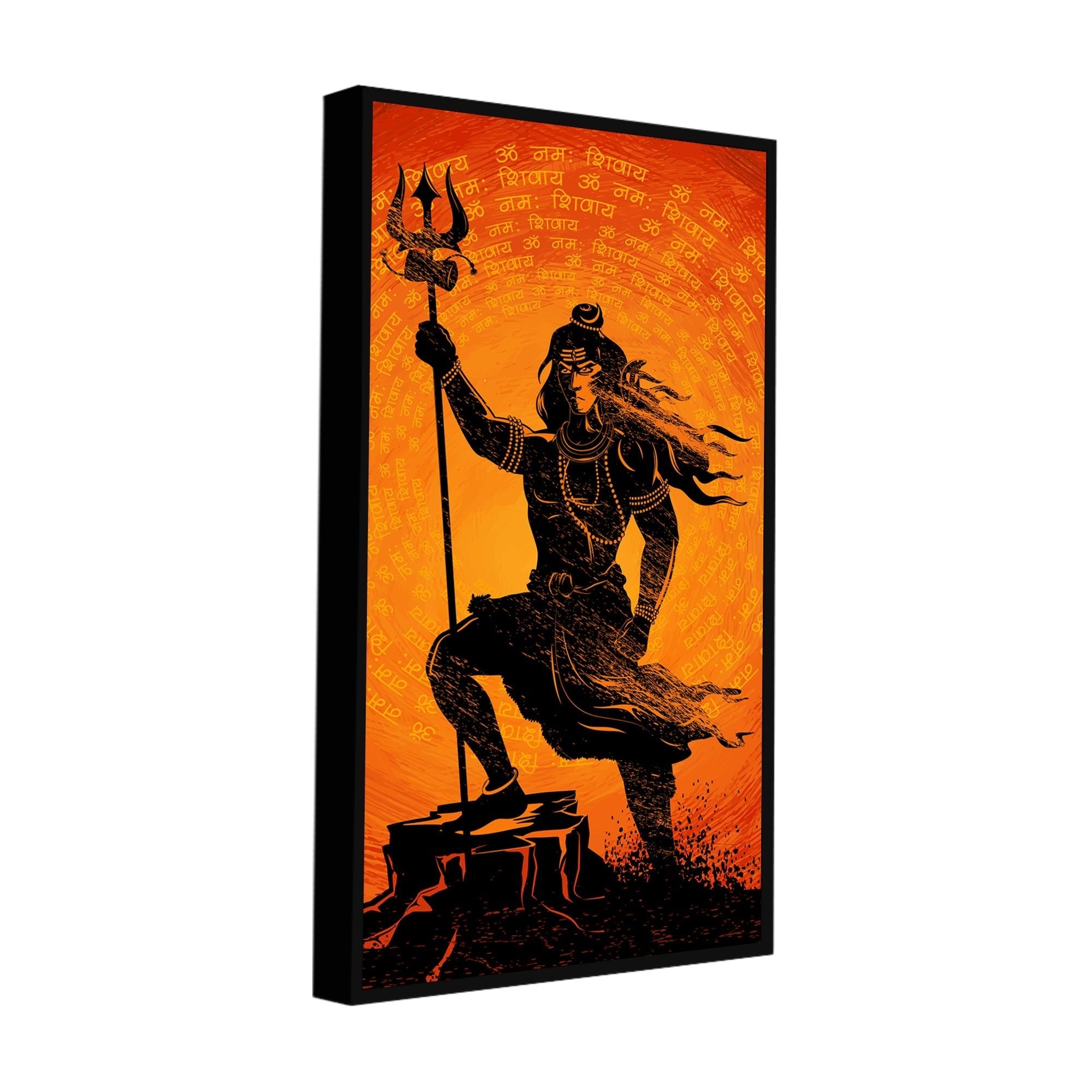 Lord Shiva with Trishul Canvas Wall Painting - Decor Smart