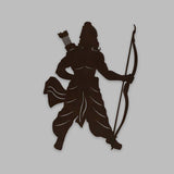 Lord Shree Ram Backlit Wooden Wall Decor with LED Night Light Walnut Finish - Decor Smart