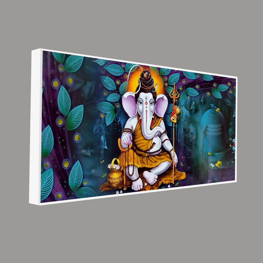 Lord Spiritual Ganesha Canvas Wall Painting – Divine Art by Decor Smart