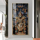 Lord Tirupati Premium Acrylic Floating Vertical Wall Painting - Decor Smart