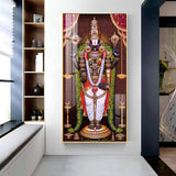 Lord Venkateswara Tirupati Balaji Premium Acrylic Floating Vertical Wall Painting - Decor Smart