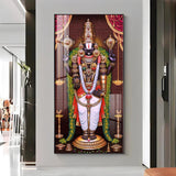 Lord Venkateswara Tirupati Balaji Premium Acrylic Floating Vertical Wall Painting - Decor Smart