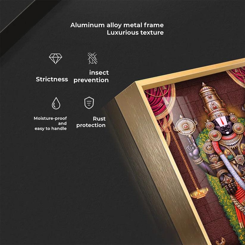 Lord Venkateswara Tirupati Balaji Premium Acrylic Floating Vertical Wall Painting - Decor Smart