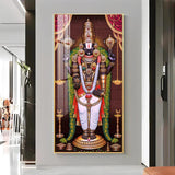 Lord Venkateswara Tirupati Balaji Premium Acrylic Floating Vertical Wall Painting - Decor Smart