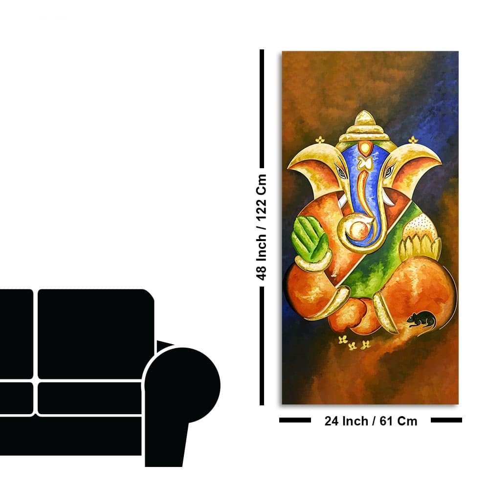 Lord Vighnaharta Ganesha Canvas Wall Painting - Decor Smart