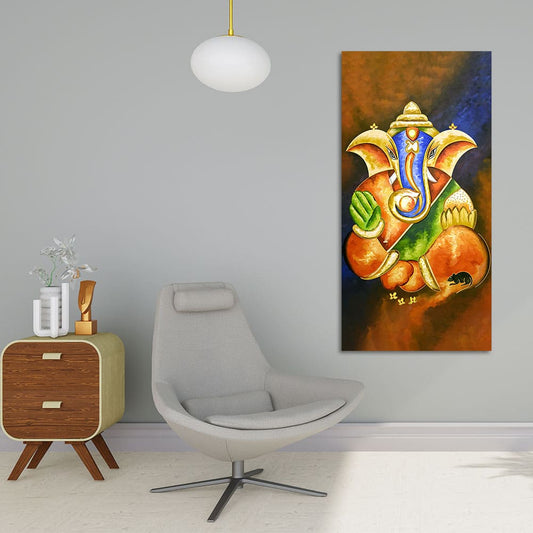 Lord Vighnaharta Ganesha Canvas Wall Painting - Decor Smart