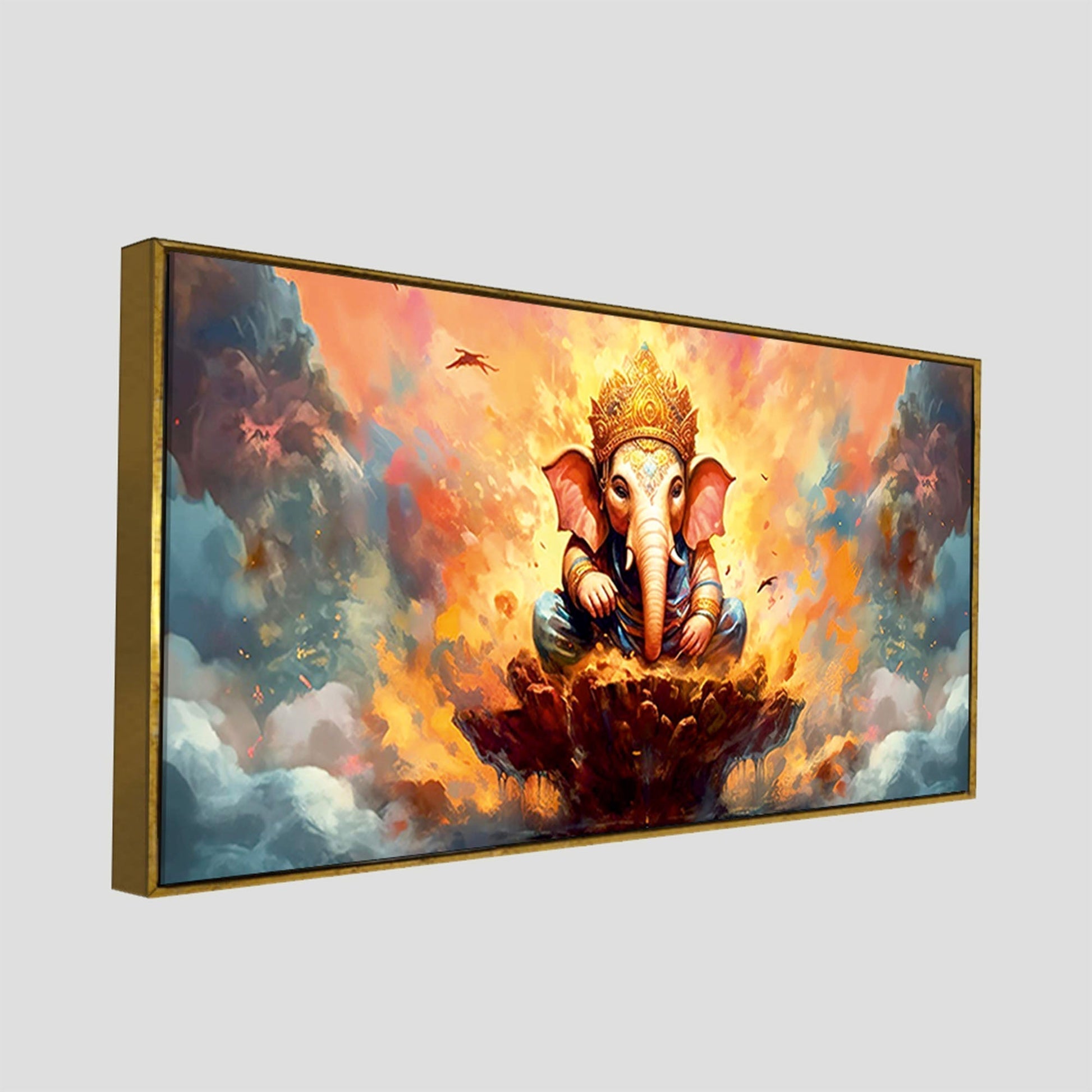 Lord Vighnaharta Ganpati Canvas Wall Painting - Decor Smart