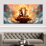 Lord Vighnaharta Ganpati Canvas Wall Painting - Decor Smart