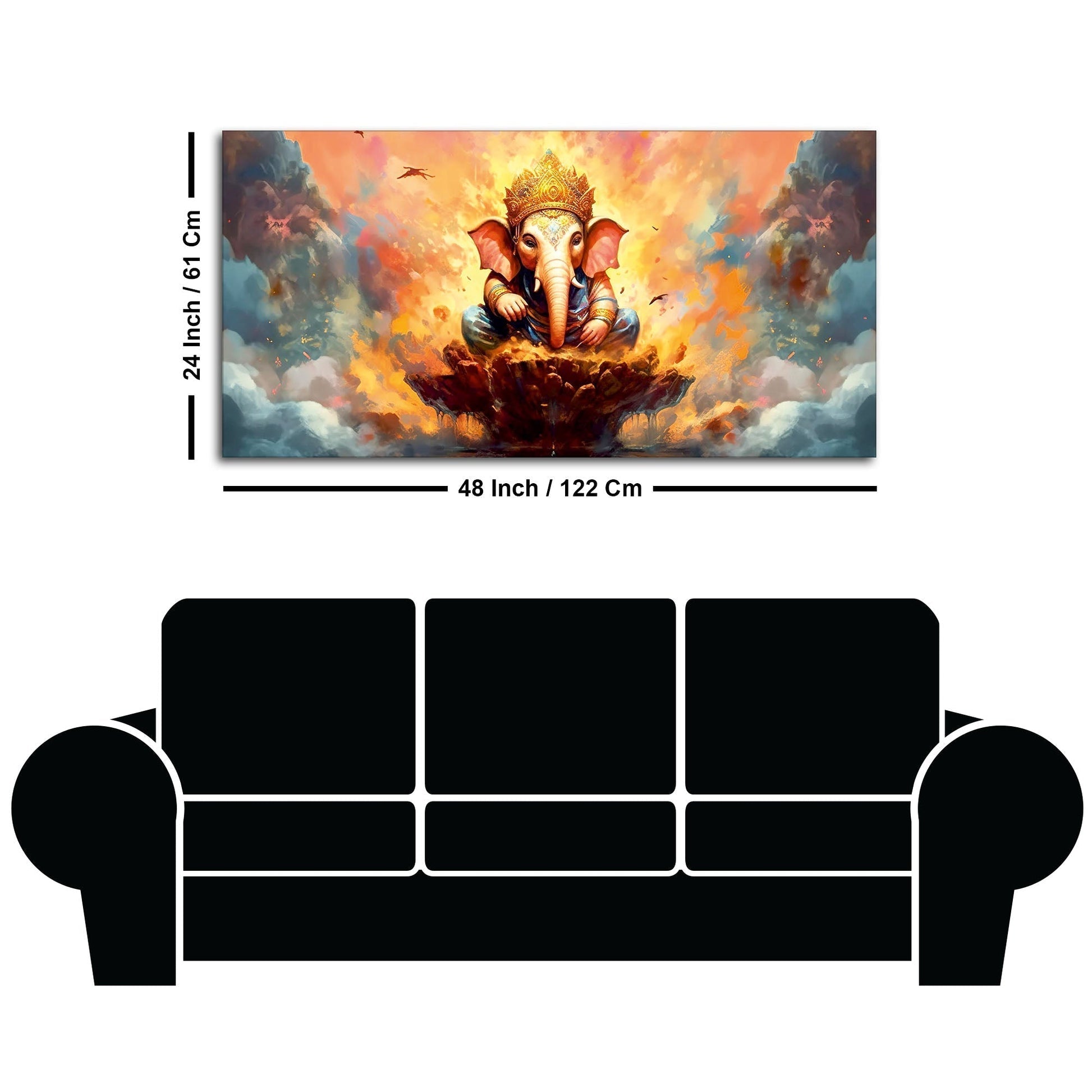 Lord Vighnaharta Ganpati Canvas Wall Painting - Decor Smart