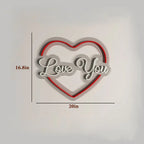 Love You Text in Heart Design Neon LED Light